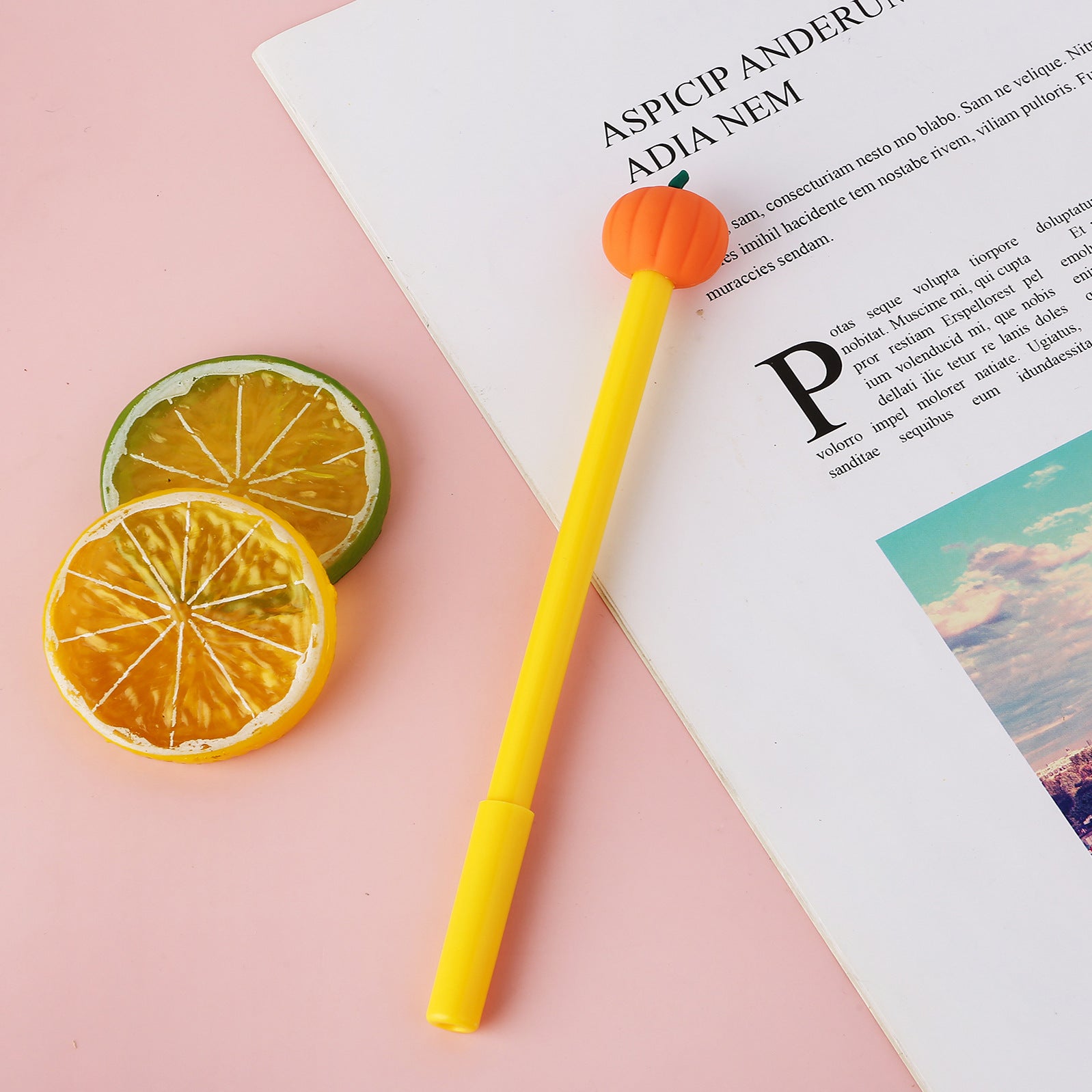 Wholesale Plastic Halloween Pumpkin Gel Pen